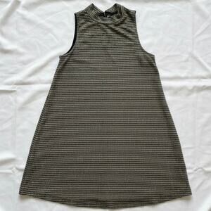 Everly Gold Metallic Stripe Mini Shift Dress Womens Small